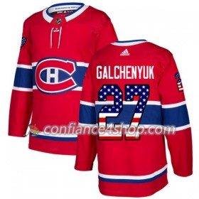 Adidas Maillot de Hockey Montreal Canadiens Alex Galchenyuk 27 2017-2018 Rouge USA Flag Fashion Authentic - Homme